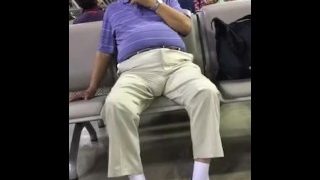 Asian Grandpa With Big Bulge
